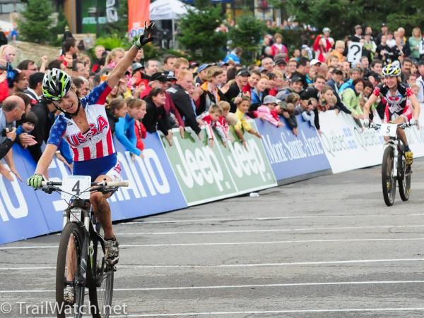 Willow Koerber (United States) edges out Catherine Pendrel (Canada) for third place
