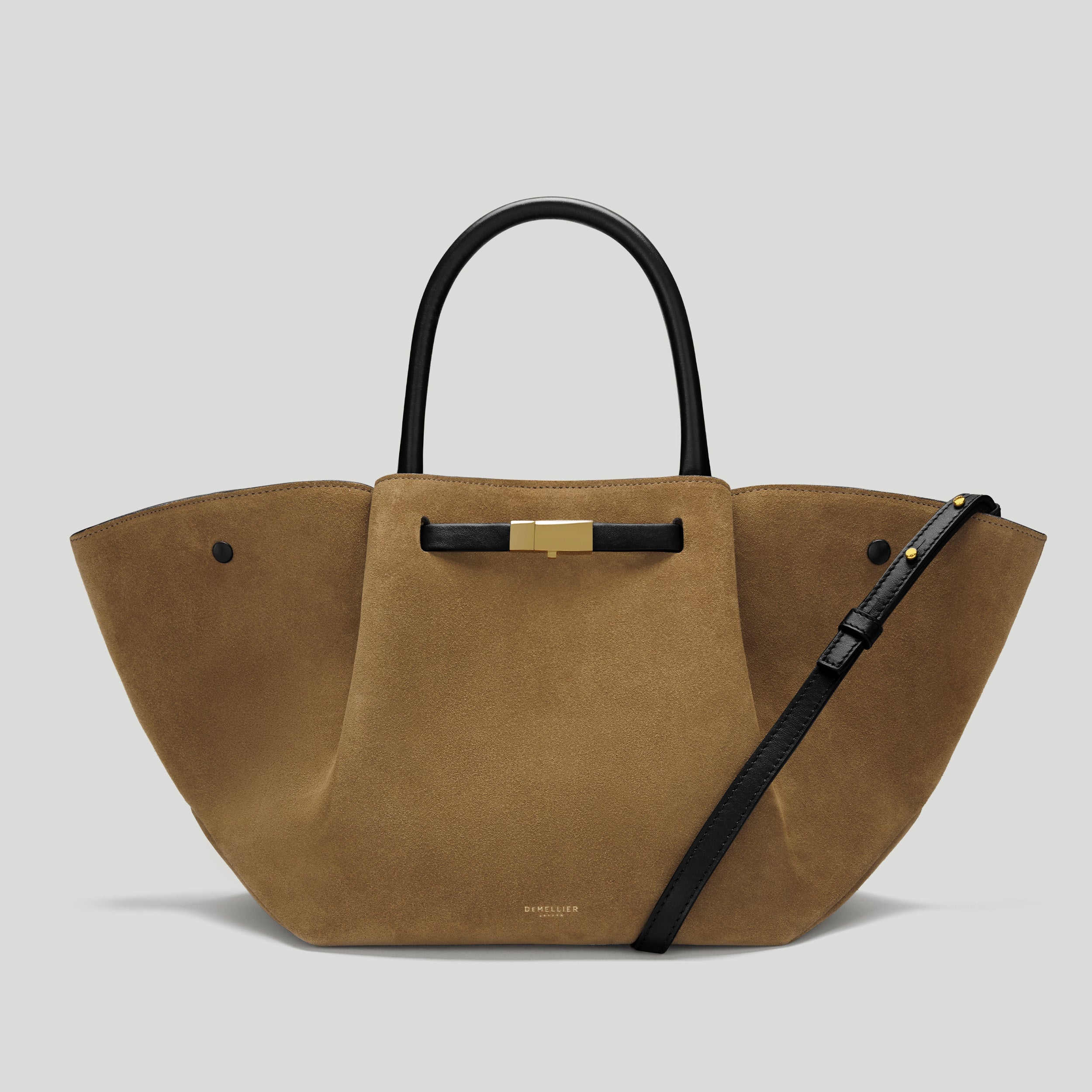The Midi New York | Tobacco Suede &amp;amp; Black Smooth | Demellier