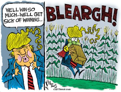 Political Cartoon U.S. Trump Iowa 2016