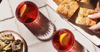 Foccacia and cocktails
