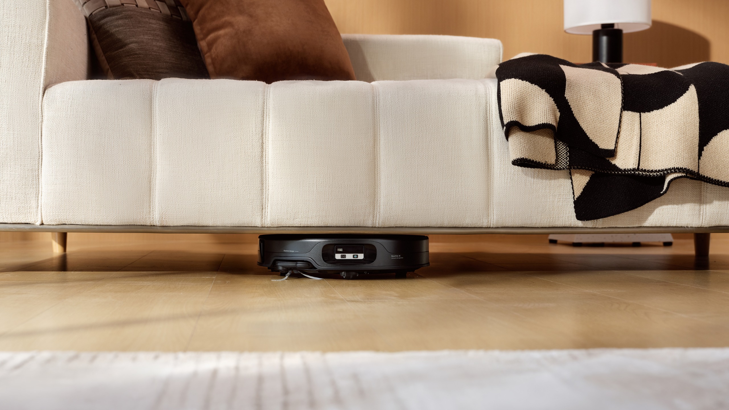 Robot vacuum underneath sofa