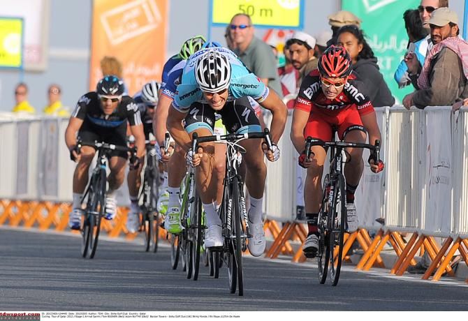 Tom Boonen got to winning early in the 2012 Tour of Qatar, on stage 1