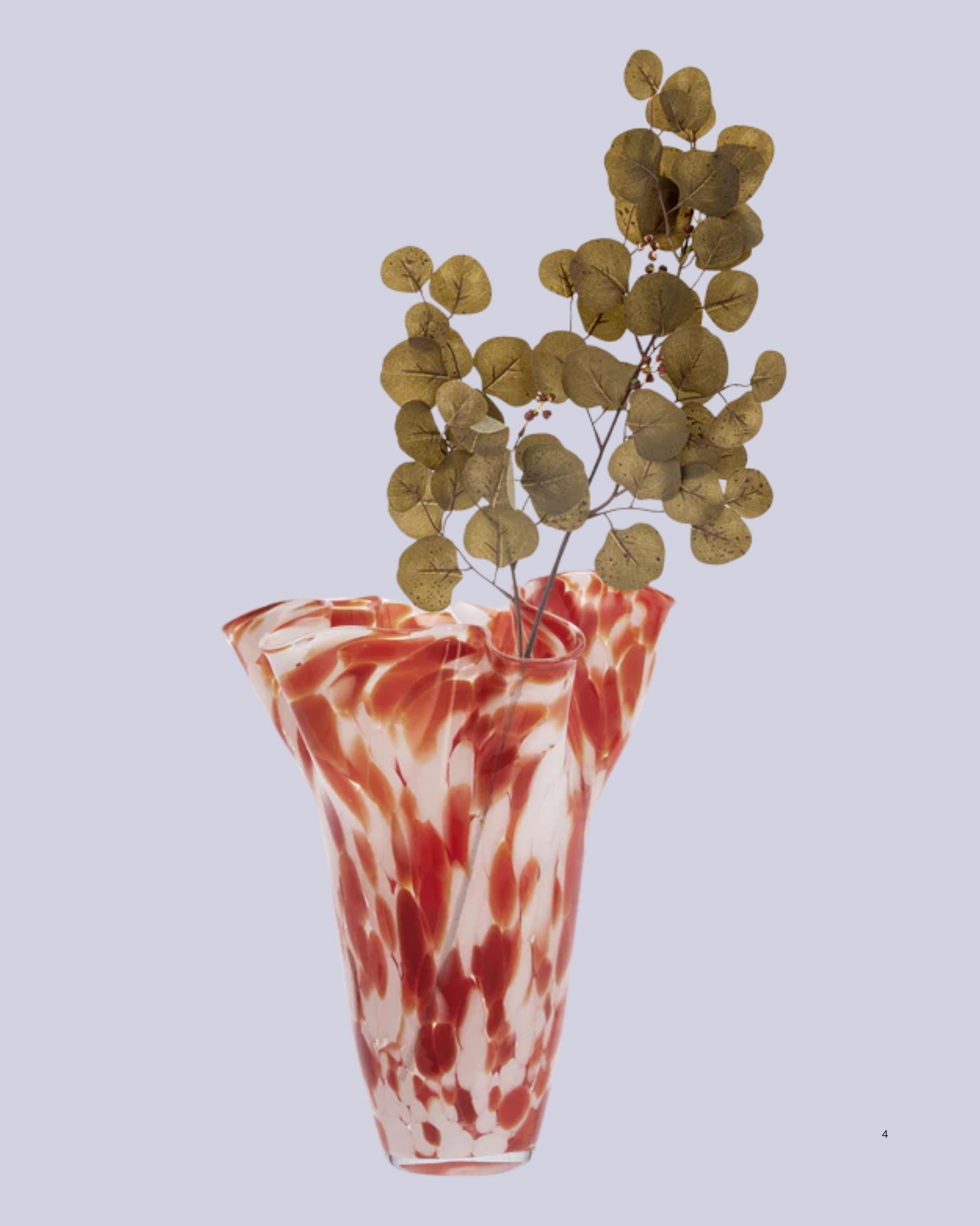 Glassware, Mika Glass Vase, Red