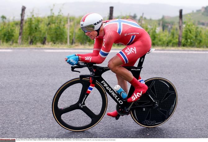Edvald Boasson Hagen, Norwegian time trial champion, on stage 12 of the Giro d'Italia