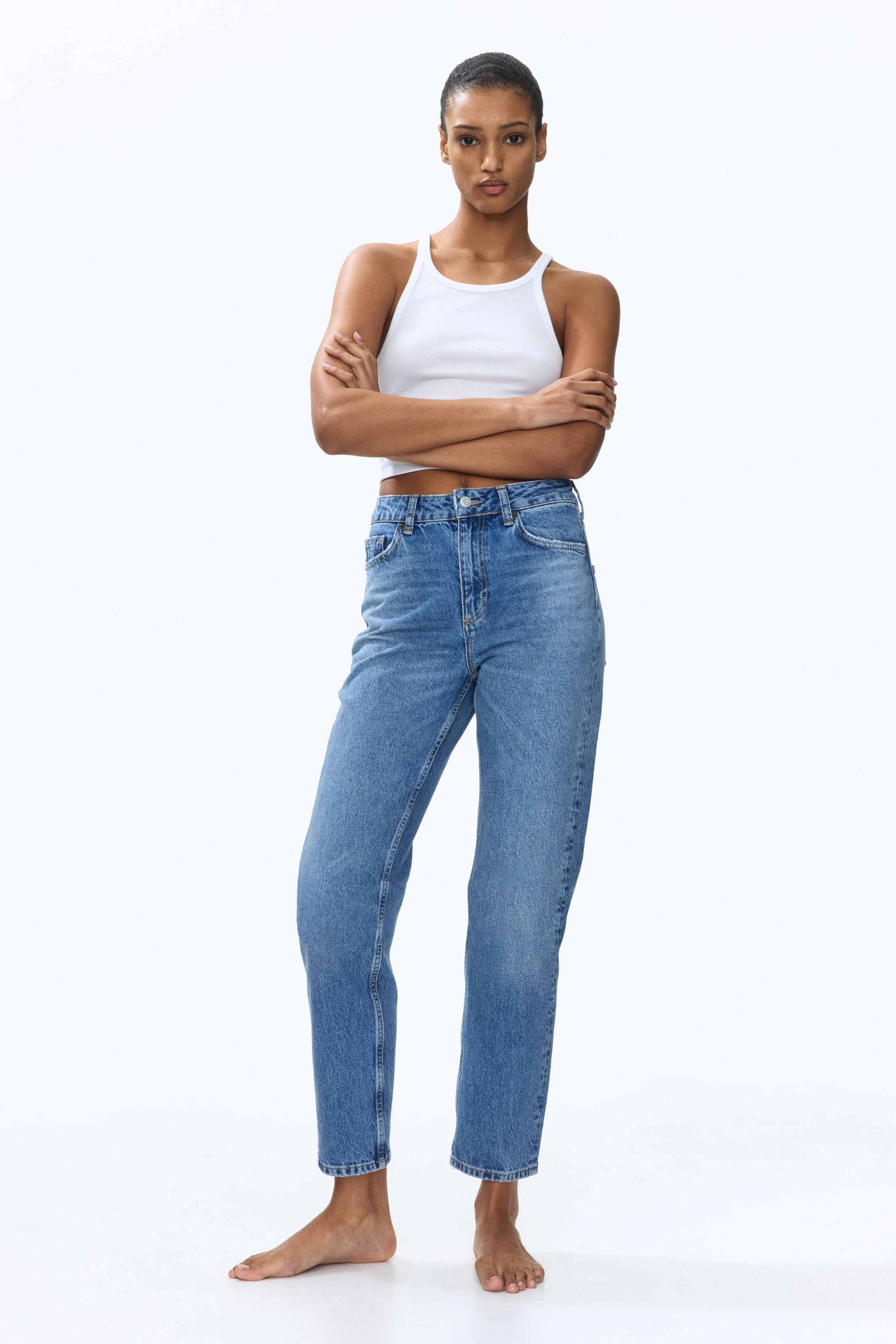 Mom High Waist Ankle Jeans