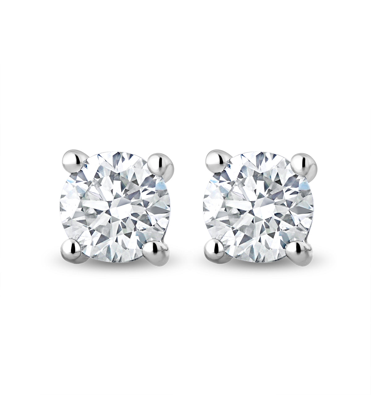Lab Diamond Stud Earrings 0.50ct H/si Quality in 9k White Gold - 4.2mm
