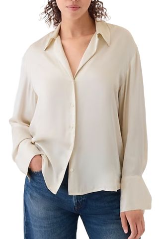 Gap Satin Relaxed Shirt (Was $70) 