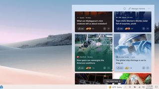 Windows 10 taskbar News and Interests