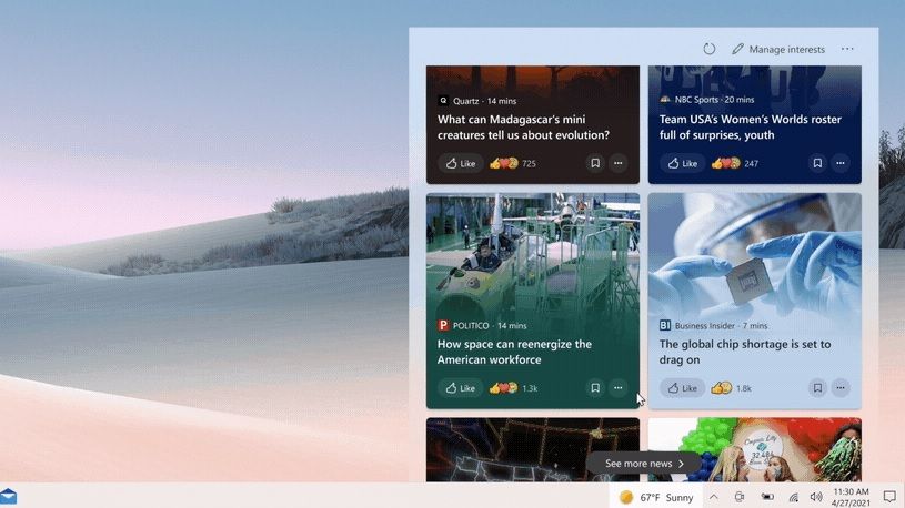 How to remove the Windows 10 news and weather widget