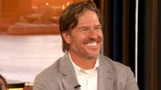 Chip Gaines cleans up nicely in a suit coat on The Drew Barrymore Show 2024.