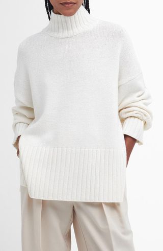 Serena Cotton & Wool Blend Turtleneck Sweater