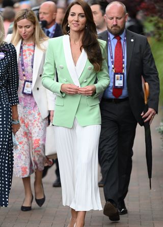 Kate Middleton in a green blazer