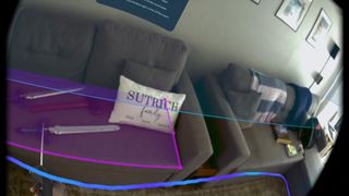 Measuring a couch in AR with a Meta Quest Pro