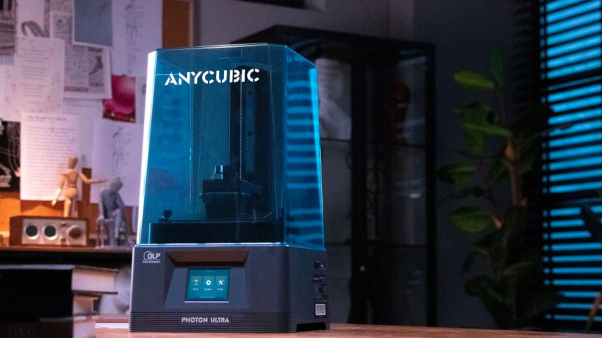 A press shot of the AnyCubic Photon UItra 3D printer on a desk