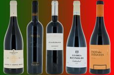 five bottles of wine