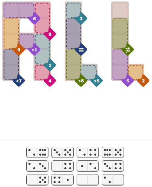 The New York Times Pips puzzle (hard) unsolved on January 7, 2026