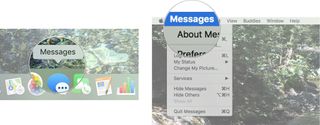 Launch Messages, then click on Messages in the Menu bar
