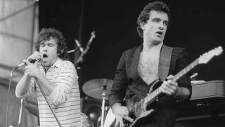 Cold Chisel’s Jimmy Barnes and Ian Moss performing onstage in 1982