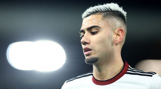 Close-up of Fulham midfielder Andreas Pereira during the Premier League match between Fulham and Wolverhampton Wanderers at Craven Cottage on 24 February, 2023 in London, United Kingdom.
