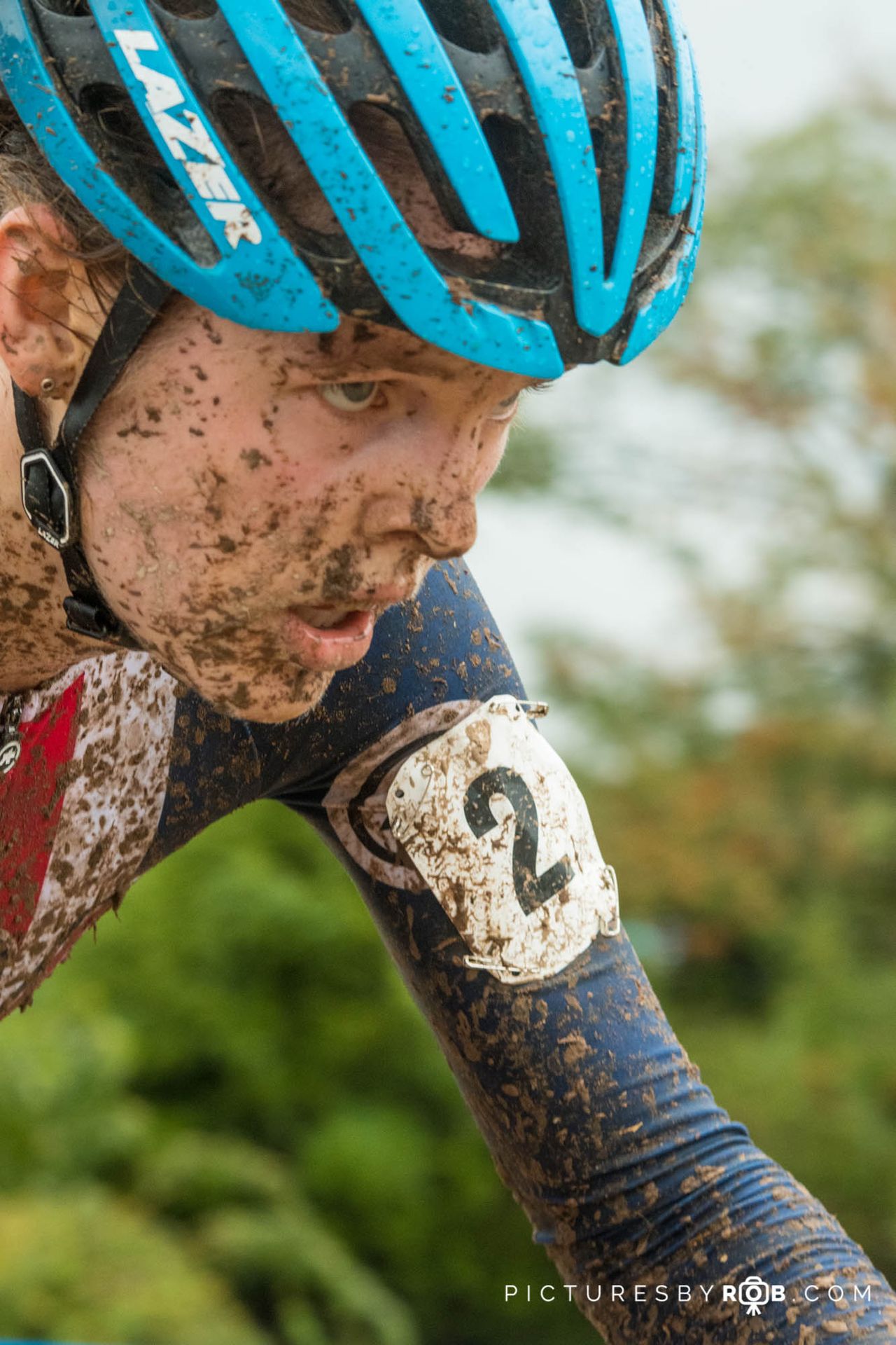 Clara Honsinger (USA National Team) was focused on the slippery course, knowing that one mistake could cost her the race