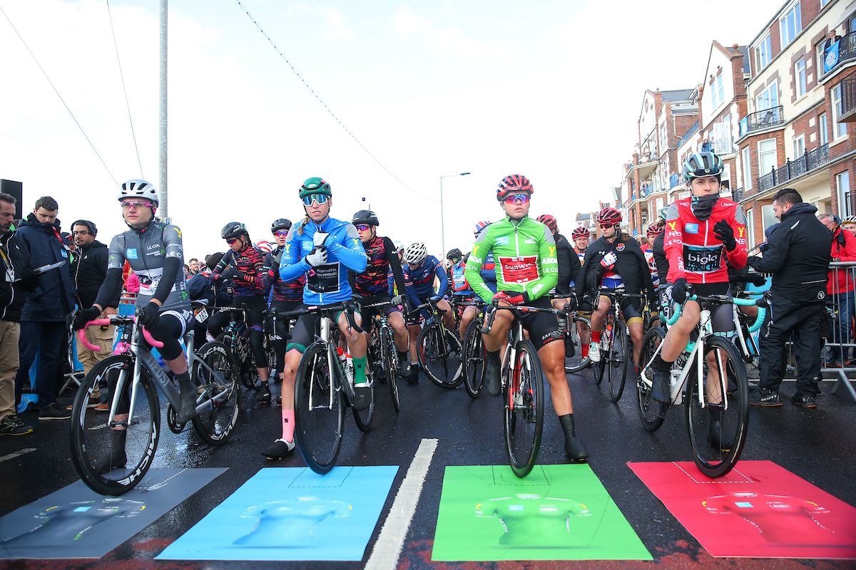 The race classification leaders at the stage start