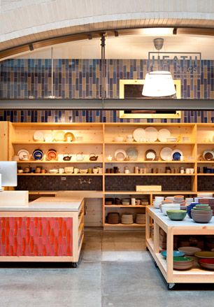Interior of the new San Francisco Heath Ceramics store