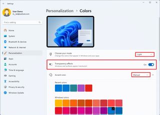 Change theme colors on Windows 11