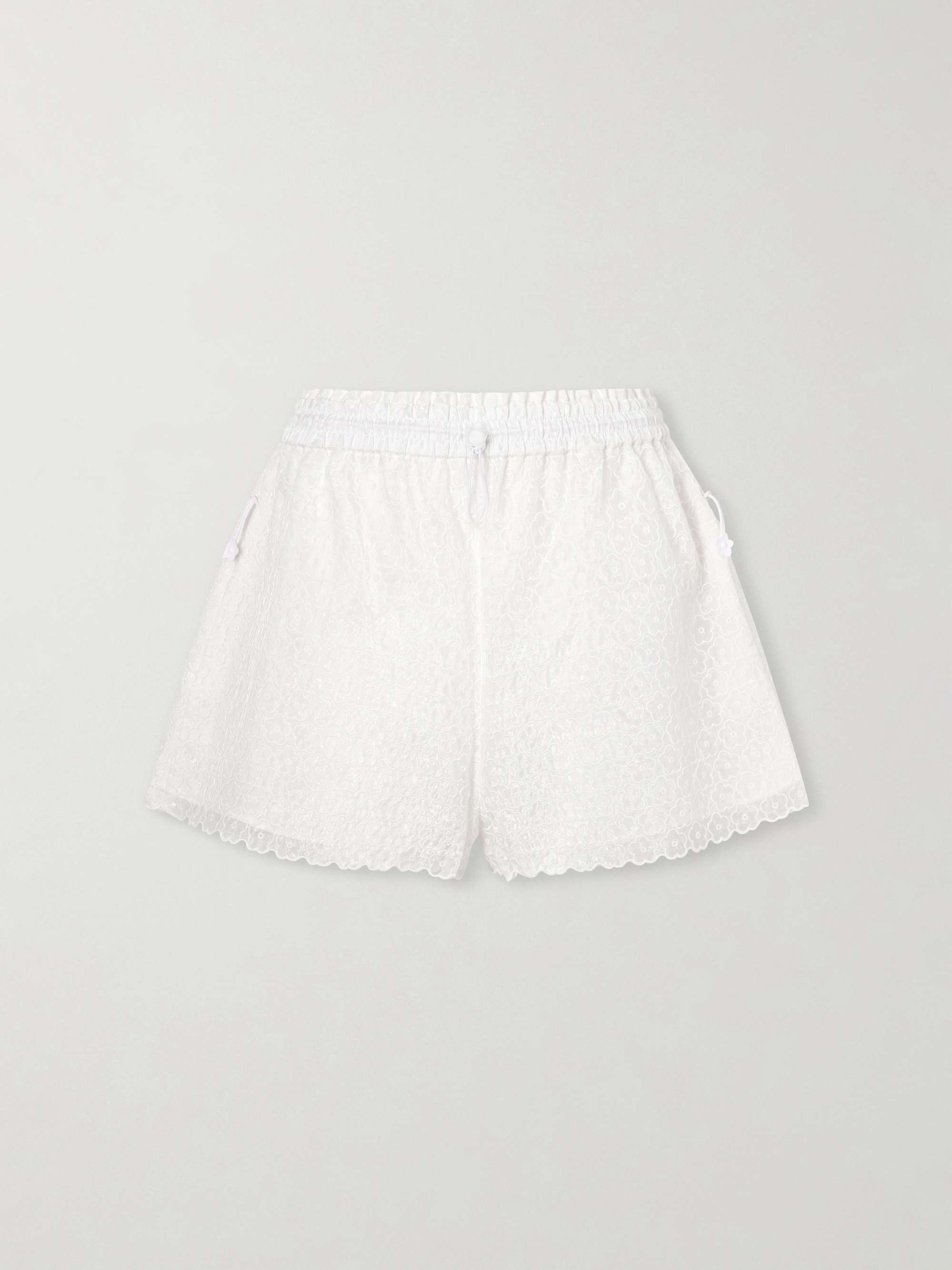 embroidered tulle shorts