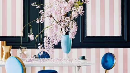 Experts reveal how to zone a space with striped walls