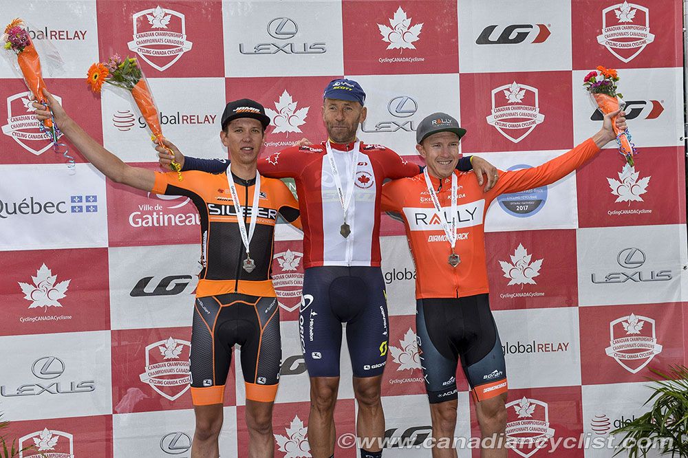 Men&rsquo;s podium: Nigel Ellsay, Svein Tuft, Rob Britton