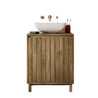 Dunelm bathroom storage unit in wood