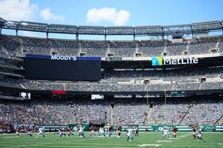 A general view of MetLife Stadium during the preseason game between the Washington Commanders and New York Jets on August 10, 2024 in East Rutherford, New Jersey. The Jets defeated the Commanders 20-17