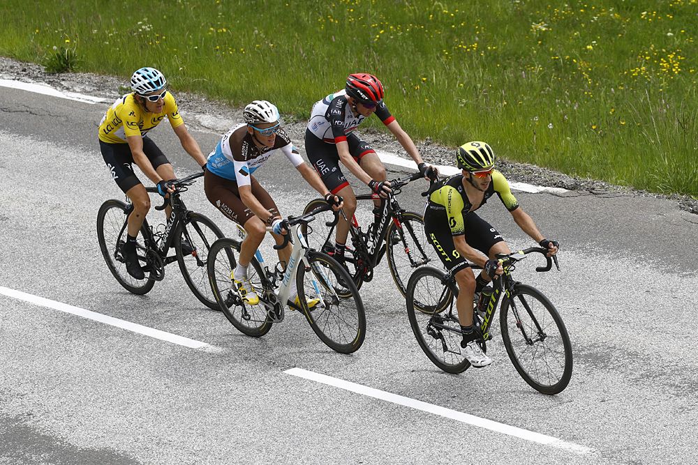 The select group of climbers during stage 6 at Criterium du Dauphine