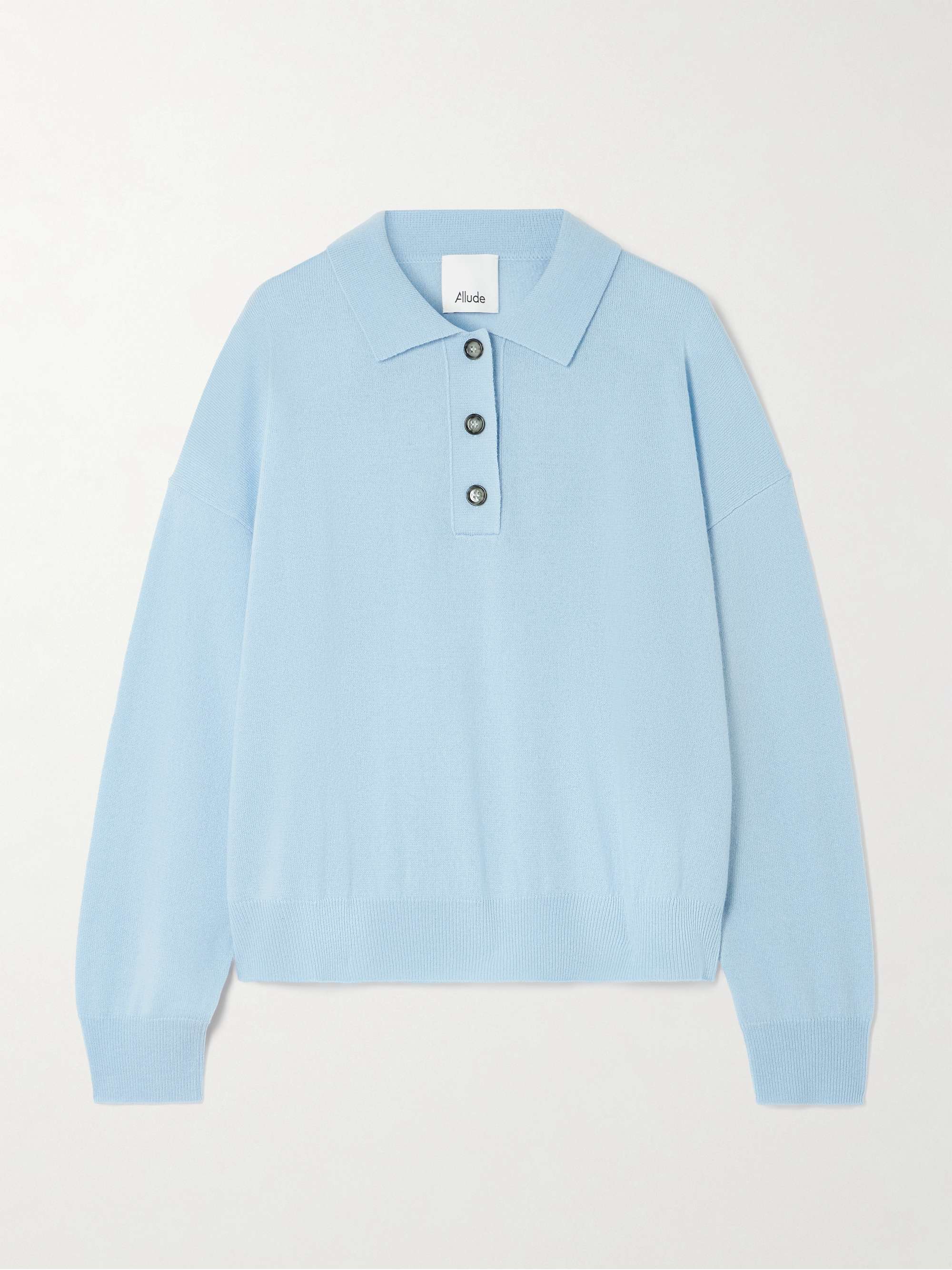 Wool and Cashmere-Blend Polo Sweater