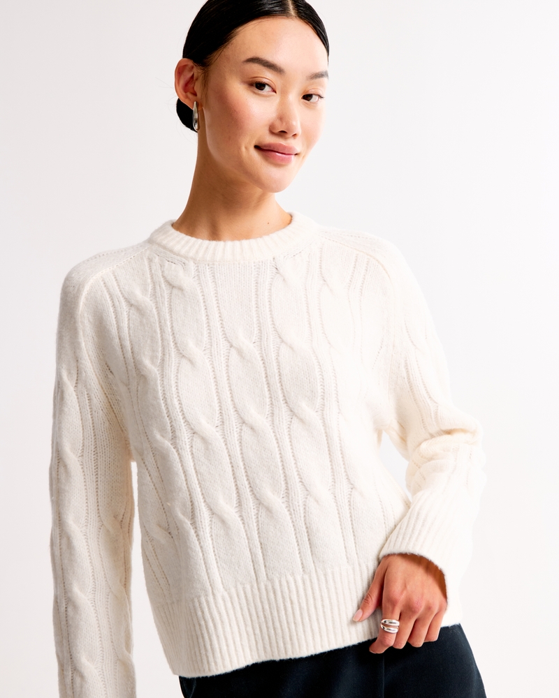 abercrombie, The A&F Madeline Cable Crew Sweater