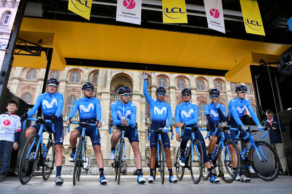 Team Movistar ahead of stage 1of Paris-Nice