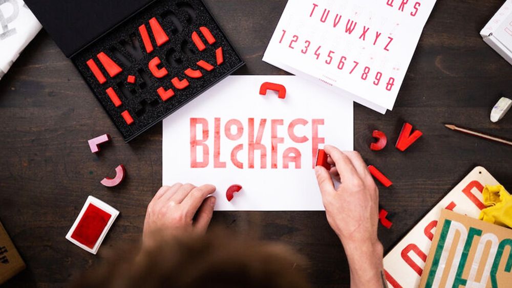 Blockface typography stamp set