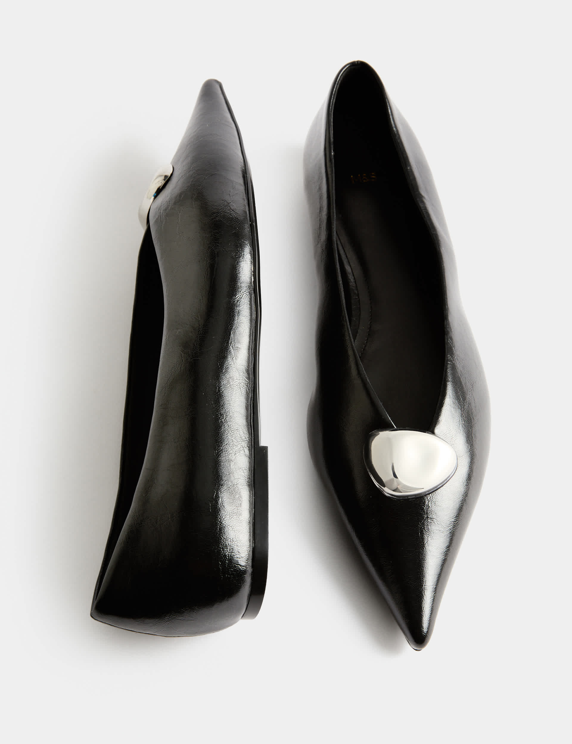 Trim Pointed Toe Ballet Pumps