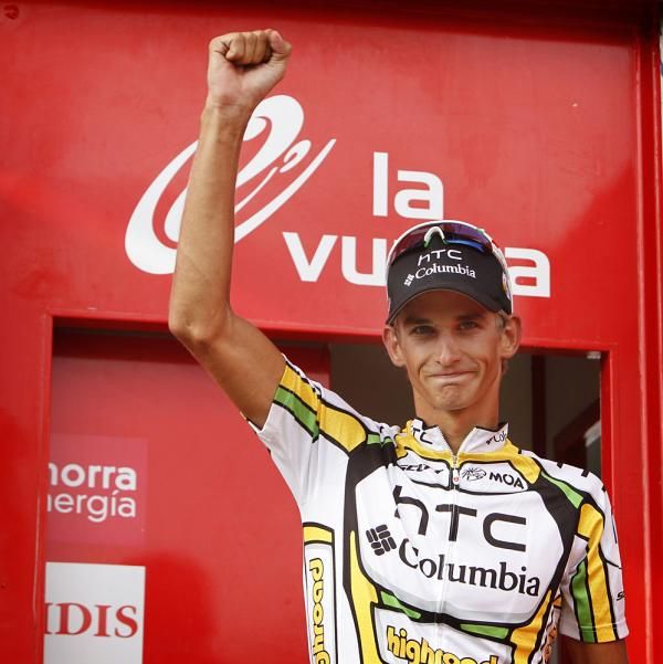 Peter Velits (HTC-Columbia) after his first Grand Tour stage victory.