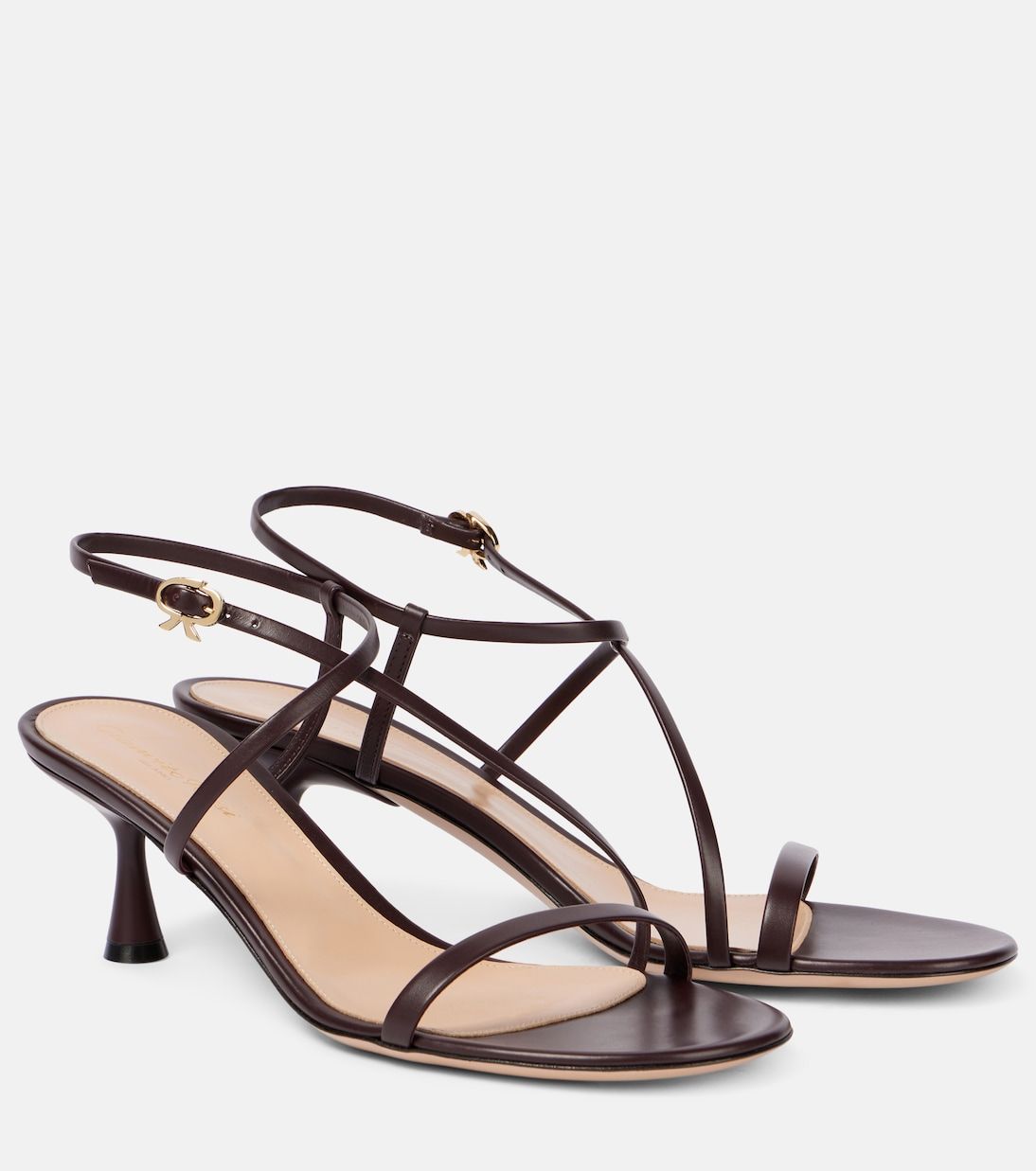 Ascent Leather Sandals in Burgundy - Gianvito Rossi