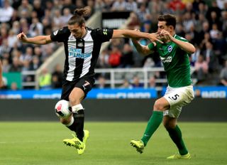 Andy Carroll came off the bench to make his second Newcastle debut