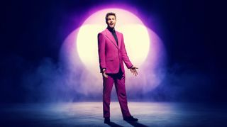 Joel Dommett in a pink suit for The Masked Singer UK 2025