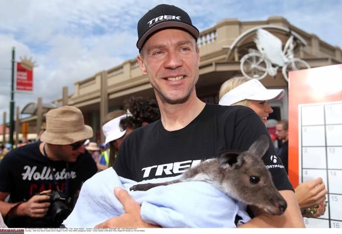 Jens Voigt experiences the local colour at the Tour Down Under.