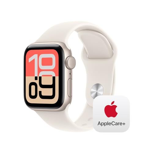 Apple Watch Se 3 [gps 40mm] Smartwatch With Starlight Aluminium Case With Starlight Sport Band - S/m. Fitness and Sleep Trackers, Heart Rate Monitor With Applecare+ (2 Years)
