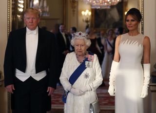 Donald and Melania Trump with Queen Elizabeth in 2019.