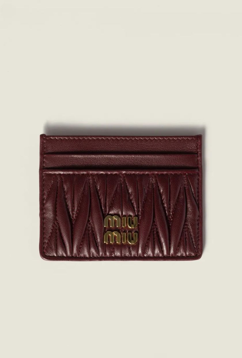 Miu Miu, Matelass&amp;eacute; Nappa Leather Card Holder