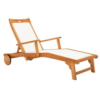 Safavieh Outdoor Collection Kamson Chaise Sunlounger Natural/beige