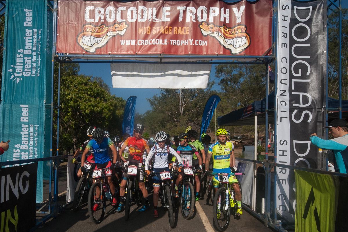 Start line-up at Irvinebank (l-r): Brendan Johnston (AUS), Urs Huber (SUI), Sarah White (AUS), Milton Ramos (ESP) and Jiri Krivanek (CZE).