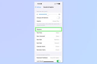 A screenshot showing how to set up dual ringtones on iPhone
