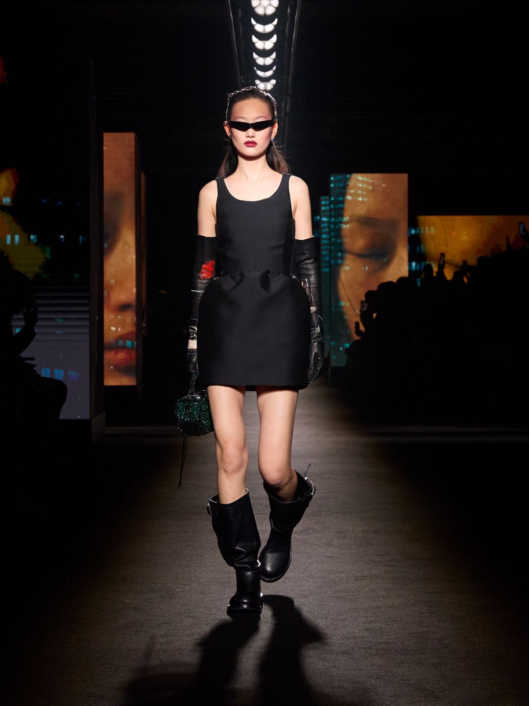 Balenciaga A/W 2026 runway show featuring screens with Euphoria